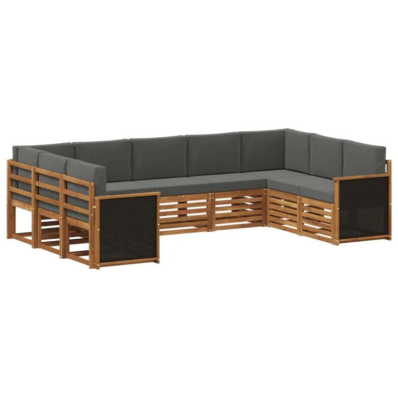 Sekcijos sofų komplektas 7 pcs Natūralus ir antracitas