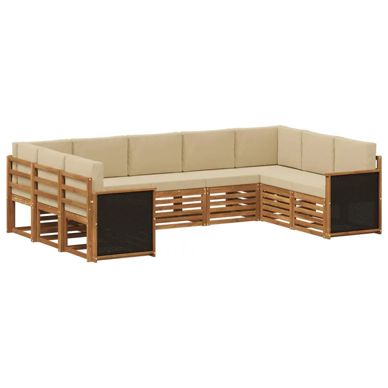 Sekcijos sofų komplektas su pagalve 7 pcs Natūrali