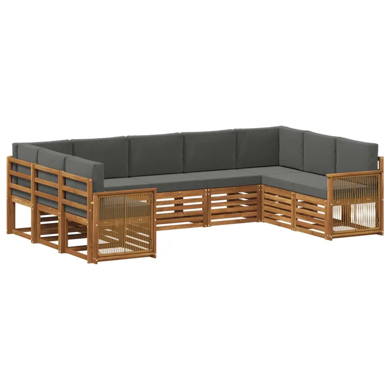 Sekcijos sofų komplektas 7 pcs Natūralus ir antracitas
