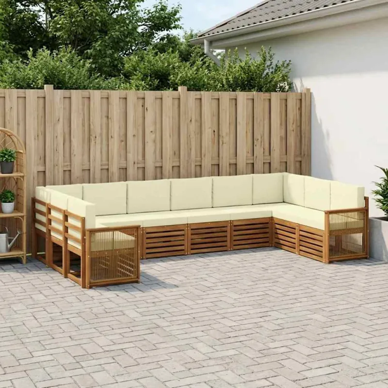 Sekcijos sofų komplektas 7 pcs Natūralus ir grietinėlė