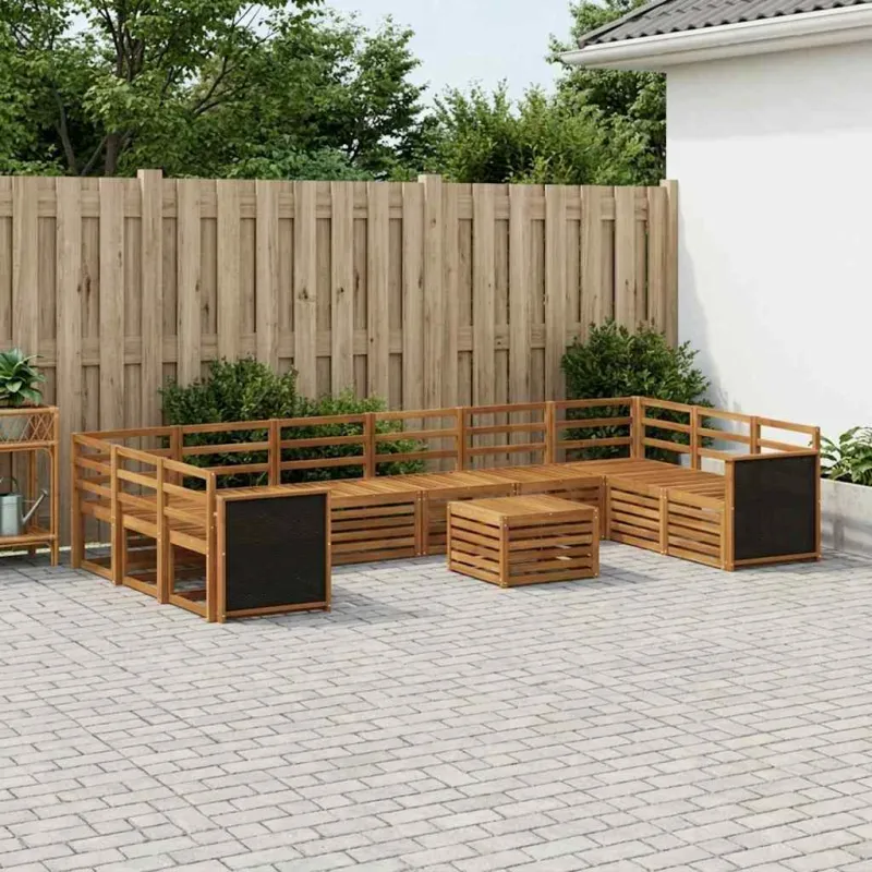 Lauko sofos komplektas 8 pcs Natūrali Kietos akacijos mediena