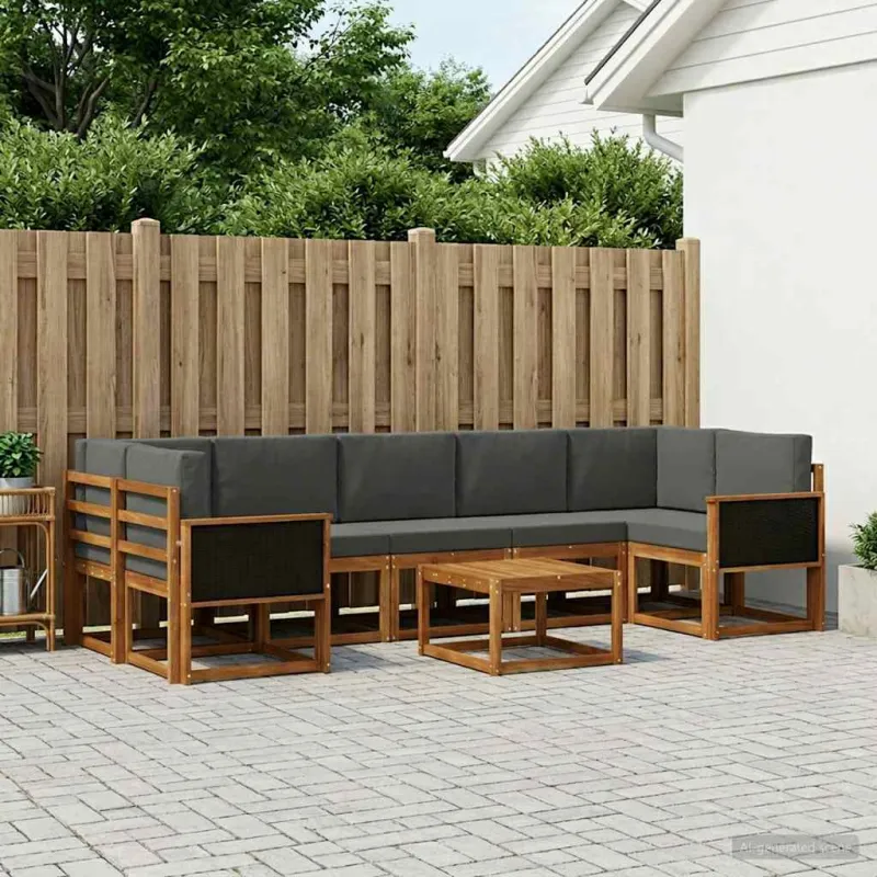 Lauko sofos komplektas su pagalve 6 pcs