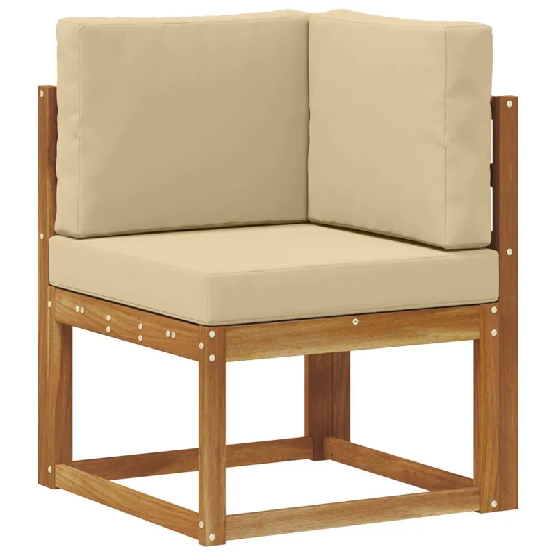 Lauko sofos komplektas su pagalve 8 pcs Natūralus ir bežinis