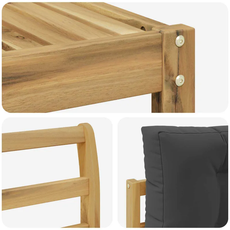 Lauko sofos komplektas 4 pcs Balta ir antracito Poliesteris