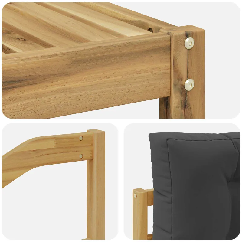 Lauko sofos komplektas 4 pcs Balta ir antracito Poliesteris
