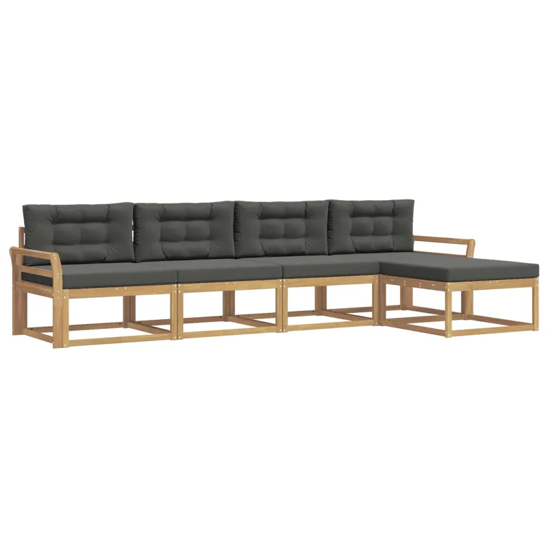 Lauko sofos komplektas 4 pcs Balta ir antracito Poliesteris