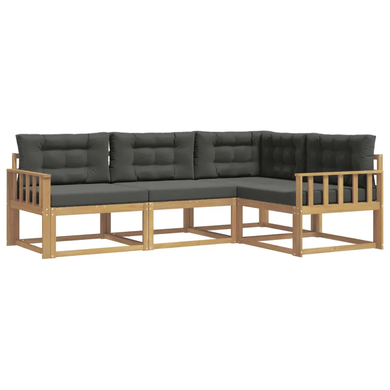 Lauko sofos komplektas 3 pcs Balta ir antracito Poliesteris