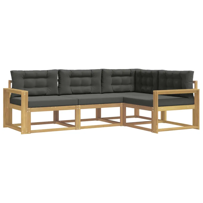 Lauko sofos komplektas 3 pcs Balta ir antracito Poliesteris