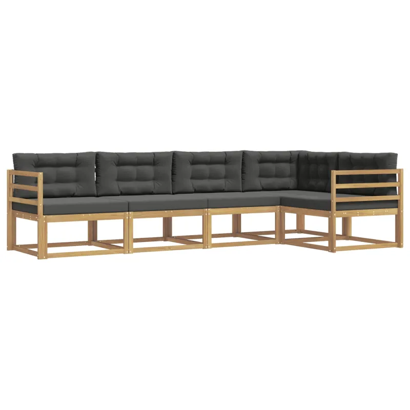 Lauko sofos komplektas 4 pcs Balta ir antracito Poliesteris