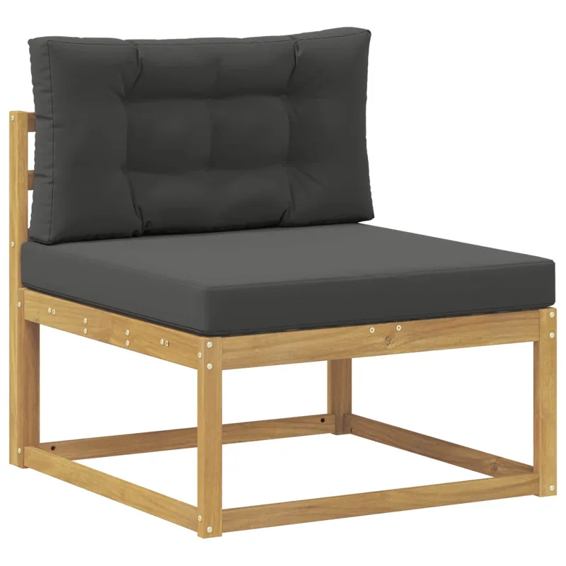Lauko sofos komplektas 4 pcs Balta ir antracito Poliesteris