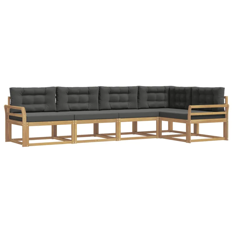 Lauko sofos komplektas 4 pcs Balta ir antracito Poliesteris