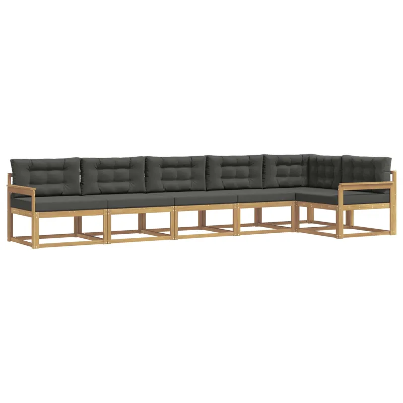 Lauko sofos komplektas 4 pcs Balta ir antracito Poliesteris