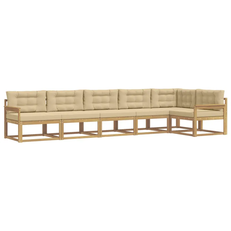 Lauko sofos komplektas 4 pcs Balta ir kreminė Poliesteris