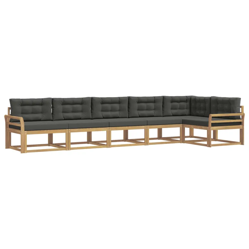 Lauko sofos komplektas 4 pcs Balta ir antracito Poliesteris