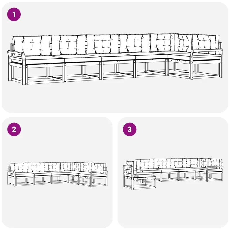 Lauko sofos komplektas 4 pcs Balta ir antracito Poliesteris
