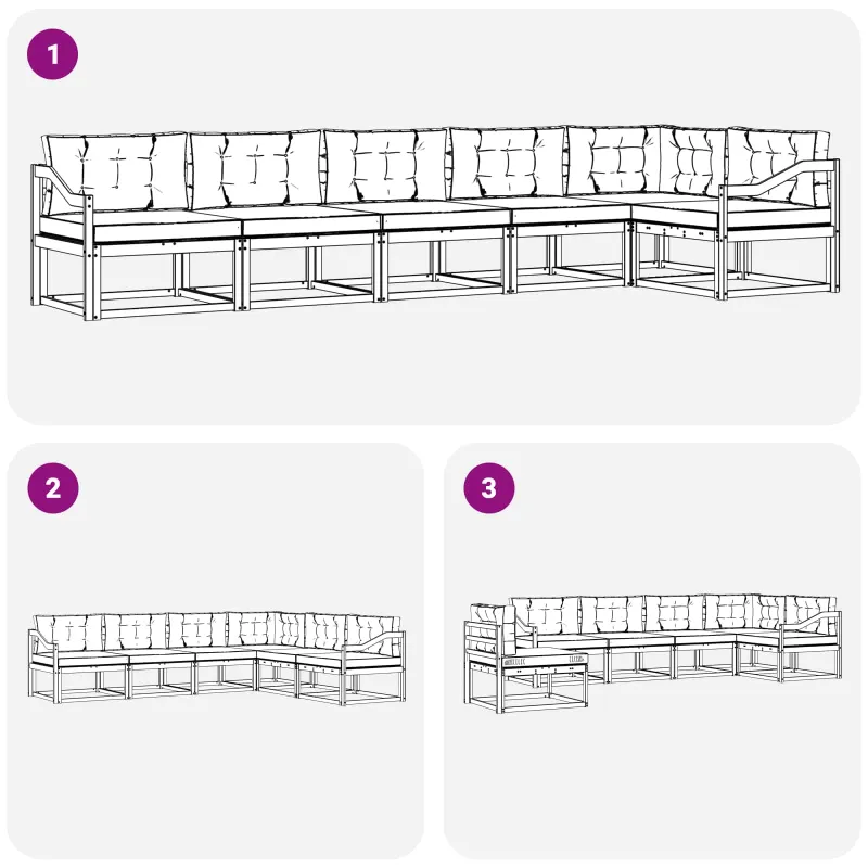 Lauko sofos komplektas 4 pcs Balta ir kreminė Poliesteris
