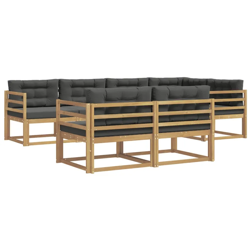 Lauko sofos komplektas 6 pcs Balta ir antracito Poliesteris