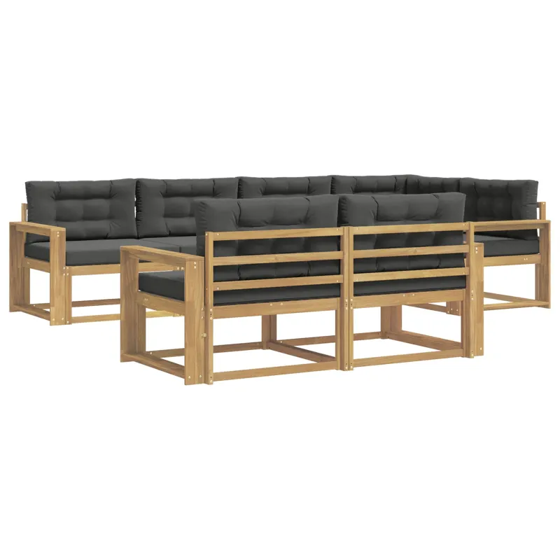 Lauko sofos komplektas 6 pcs Balta ir antracito Poliesteris