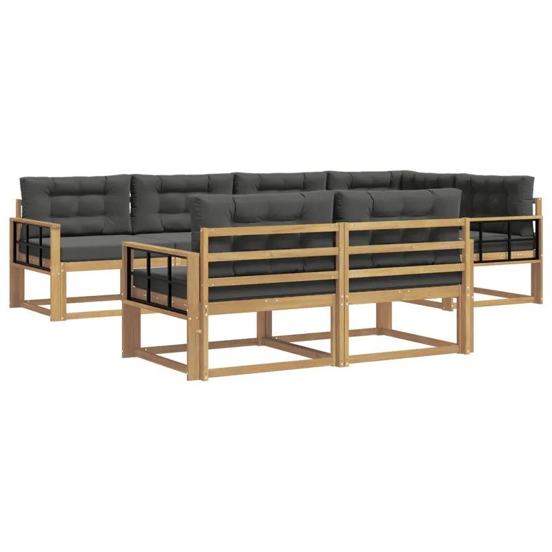 Lauko sofos komplektas 6 pcs Balta ir antracito Poliesteris