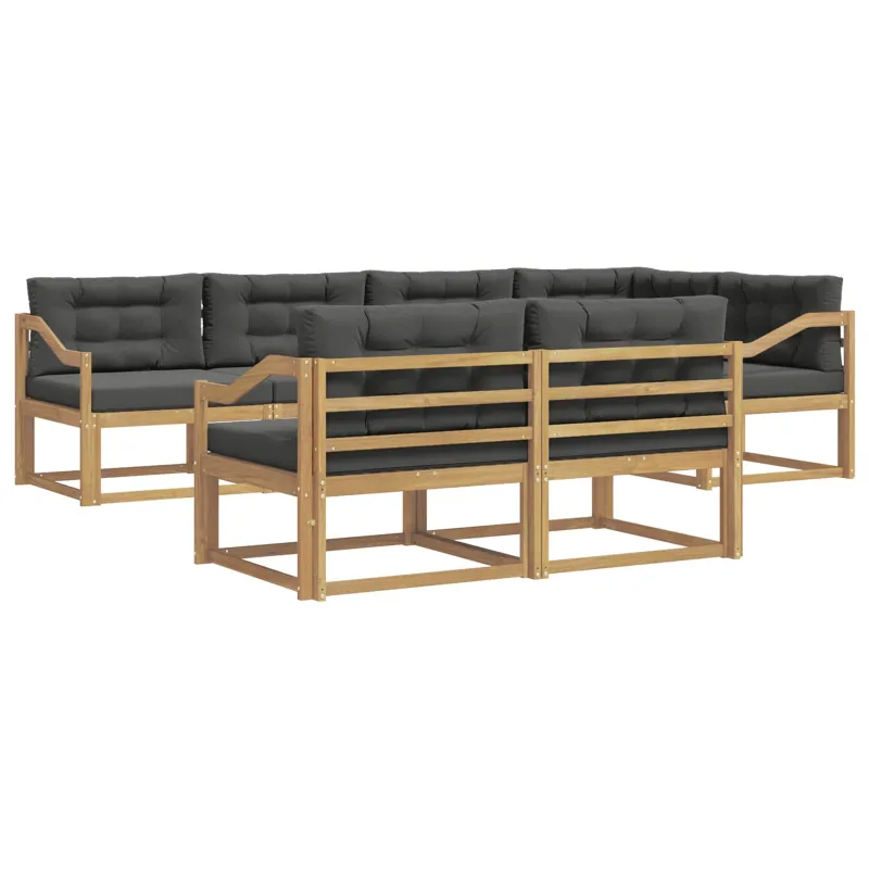 Lauko sofos komplektas 6 pcs Balta ir antracito Poliesteris