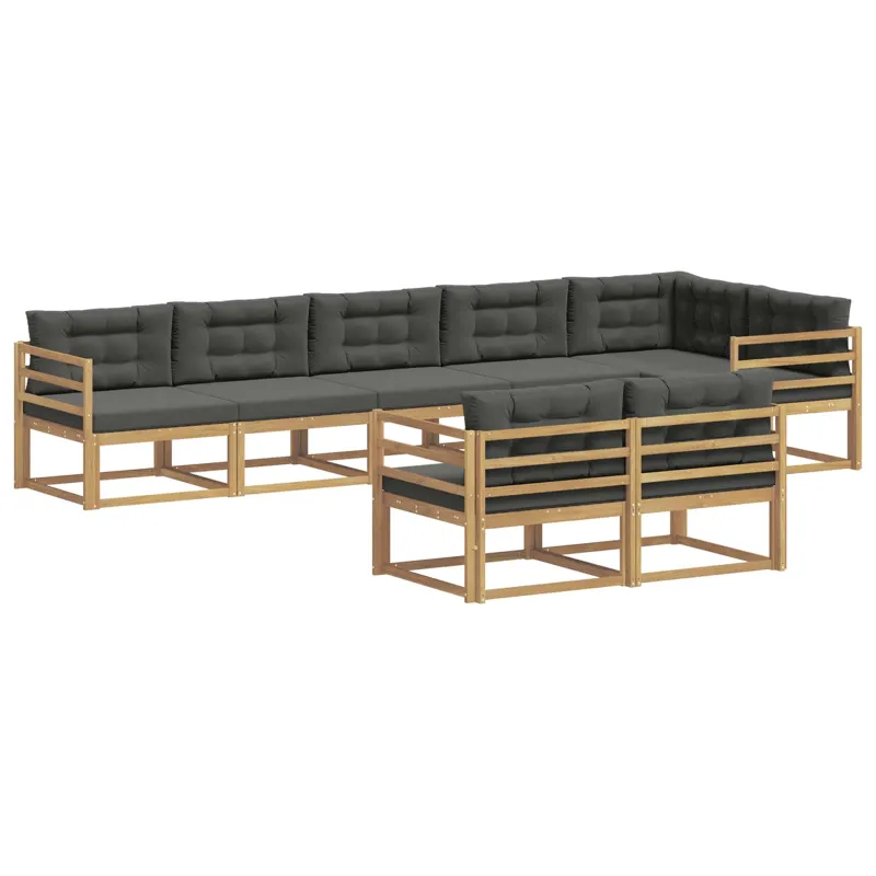 Lauko sofos komplektas 6 pcs Balta ir antracito Poliesteris