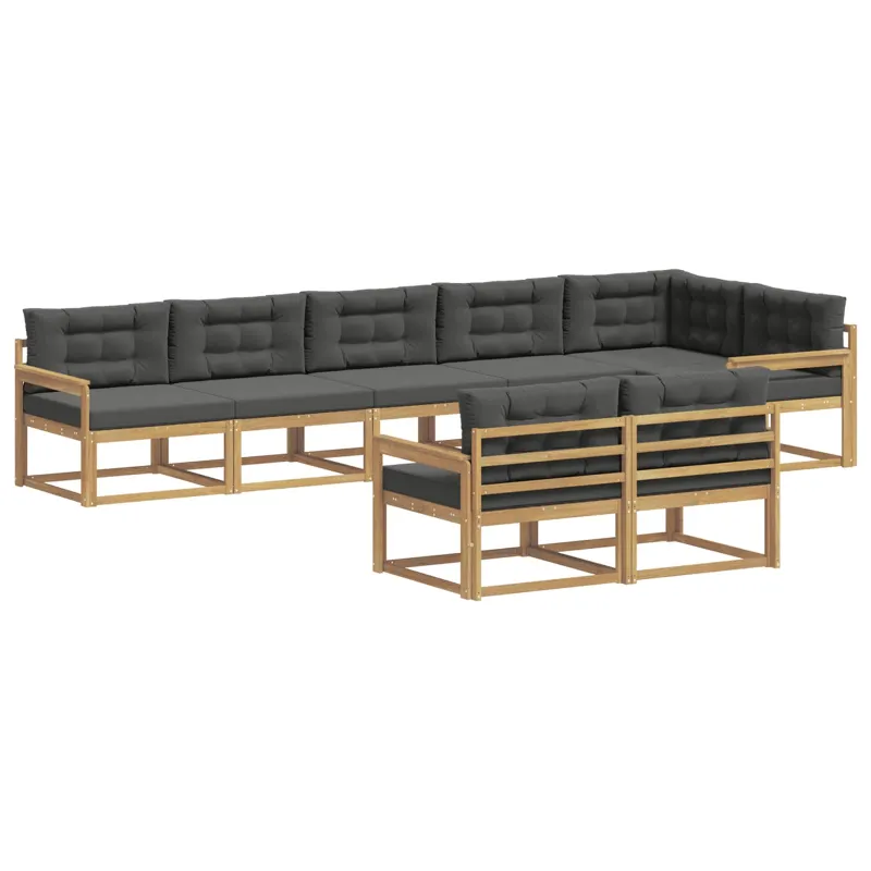 Lauko sofos komplektas 6 pcs Balta ir antracito Poliesteris