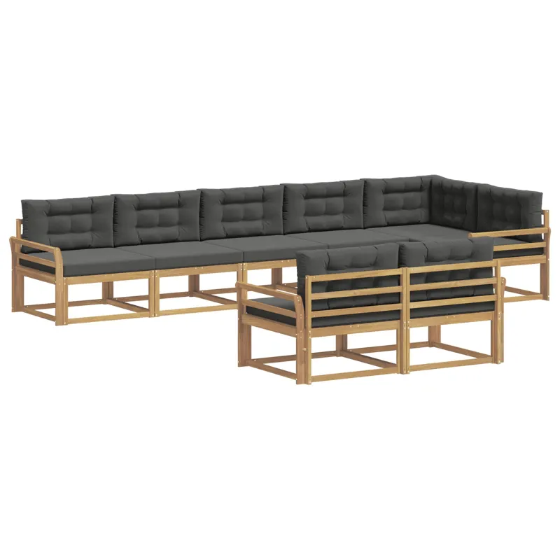 Lauko sofos komplektas 6 pcs Balta ir antracito Poliesteris