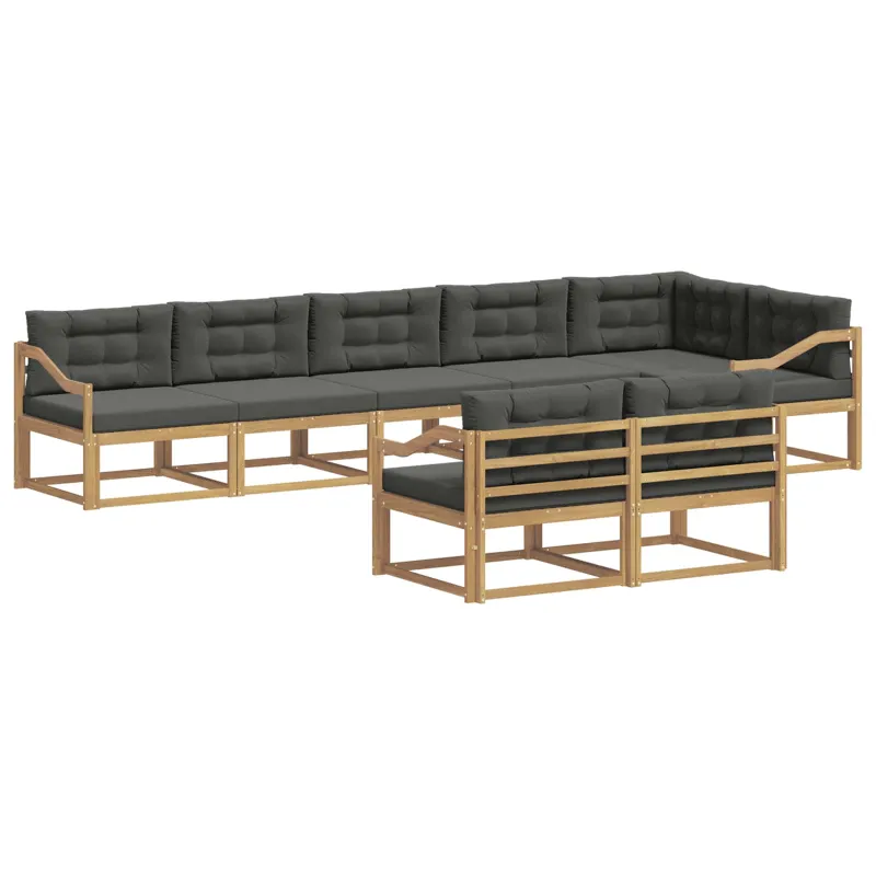 Lauko sofos komplektas 6 pcs Balta ir antracito Poliesteris