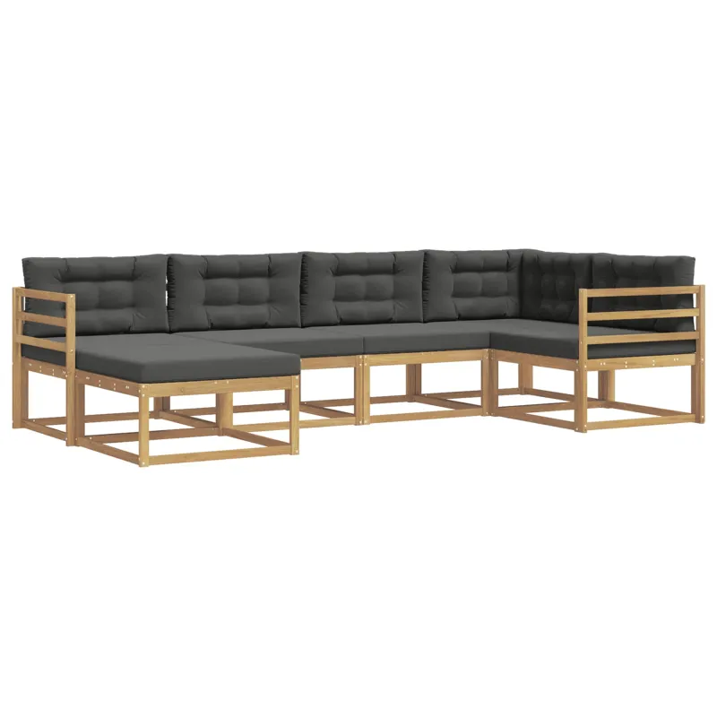Lauko sofos komplektas 5 pcs Balta ir antracito Poliesteris