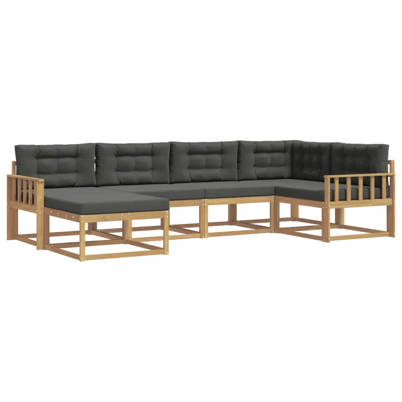 Lauko sofos komplektas 5 pcs Balta ir antracito Poliesteris