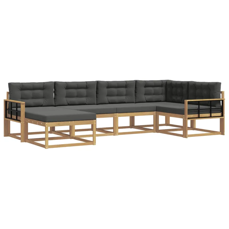 Lauko sofos komplektas 5 pcs Balta ir antracito Poliesteris