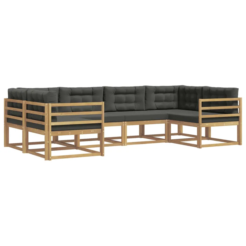 Lauko sofos komplektas su pagalve 6 pcs Balta ir antracito