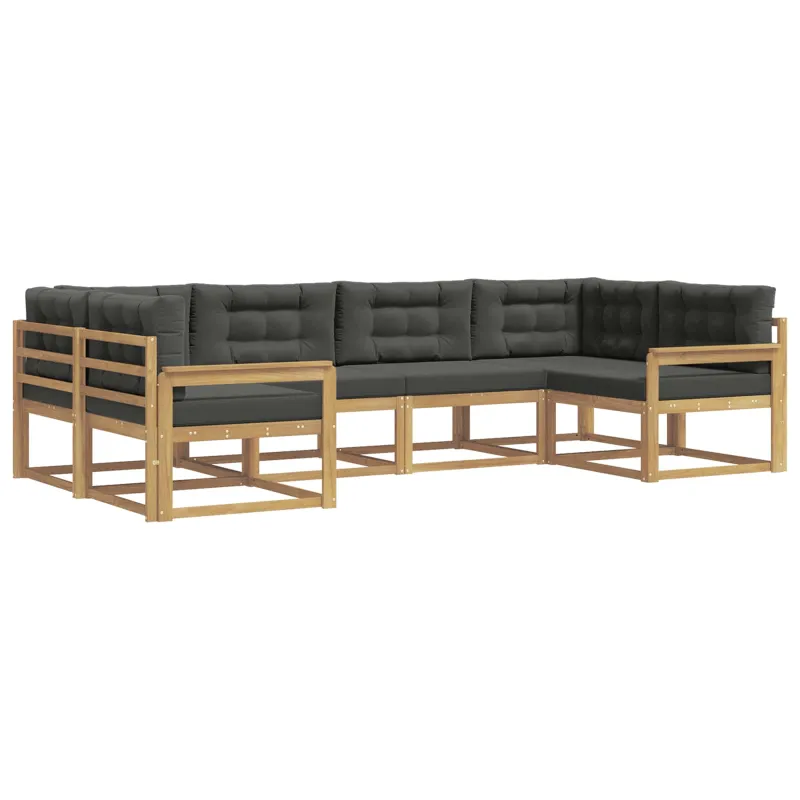 Lauko sofos komplektas su pagalve 6 pcs Balta ir antracito