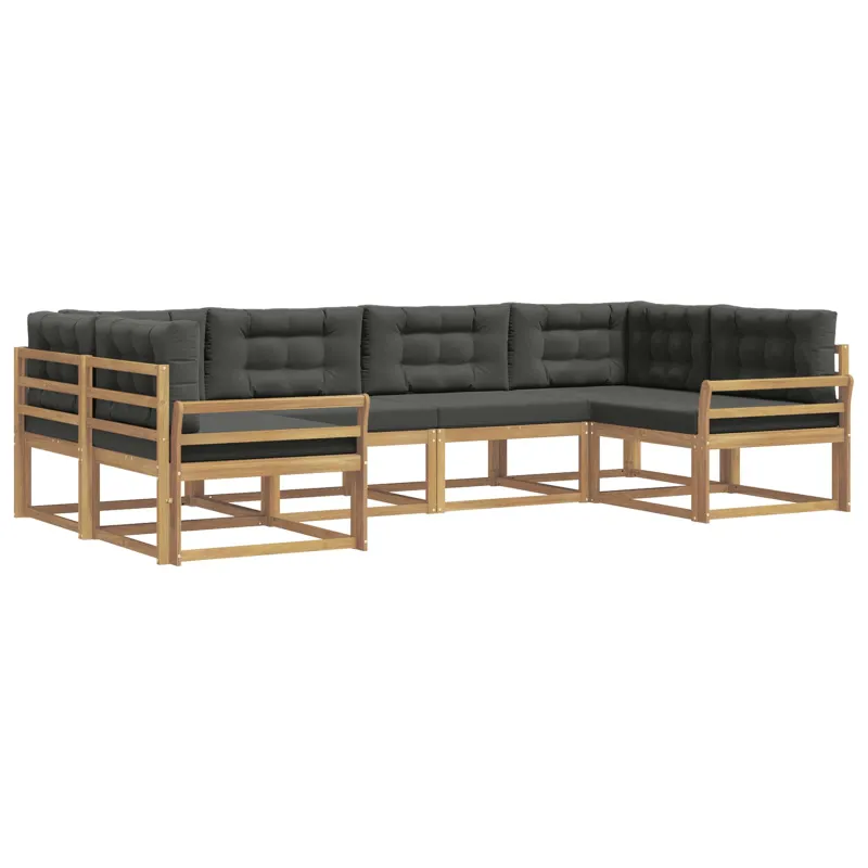 Lauko sofos komplektas su pagalve 6 pcs Balta ir antracito