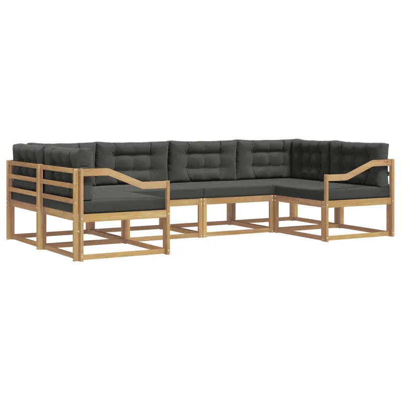 Lauko sofos komplektas su pagalve 6 pcs Balta ir antracito