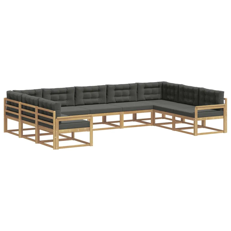 Lauko sofos komplektas su pagalve 9 pcs Balta ir antracito