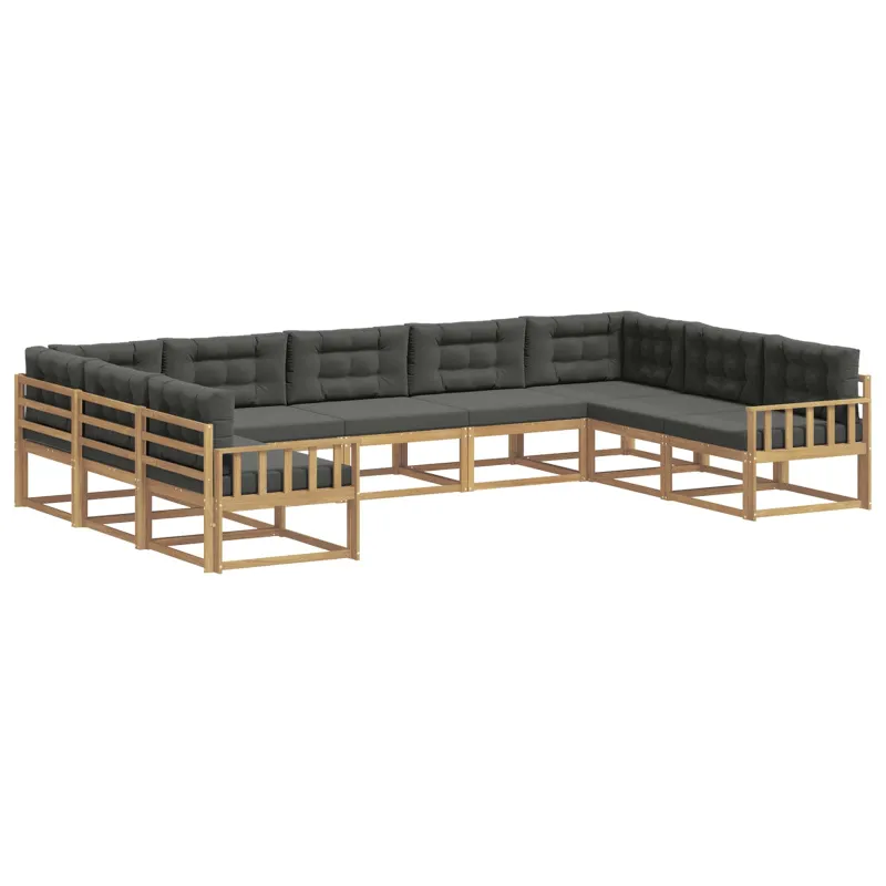 Lauko sofos komplektas su pagalve 9 pcs Balta ir antracito
