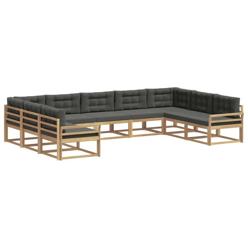 Lauko sofos komplektas su pagalve 9 pcs Balta ir antracito