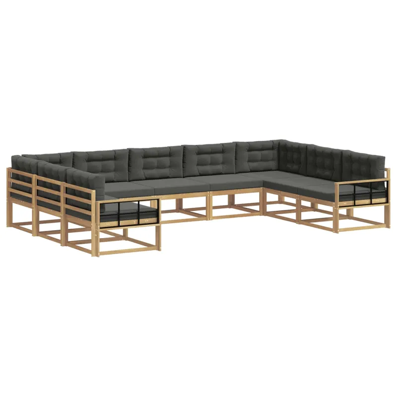 Lauko sofos komplektas su pagalve 9 pcs Balta ir antracito