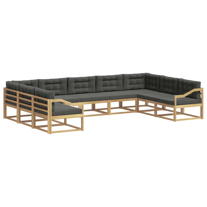 Lauko sofos komplektas su pagalve 9 pcs Balta ir antracito