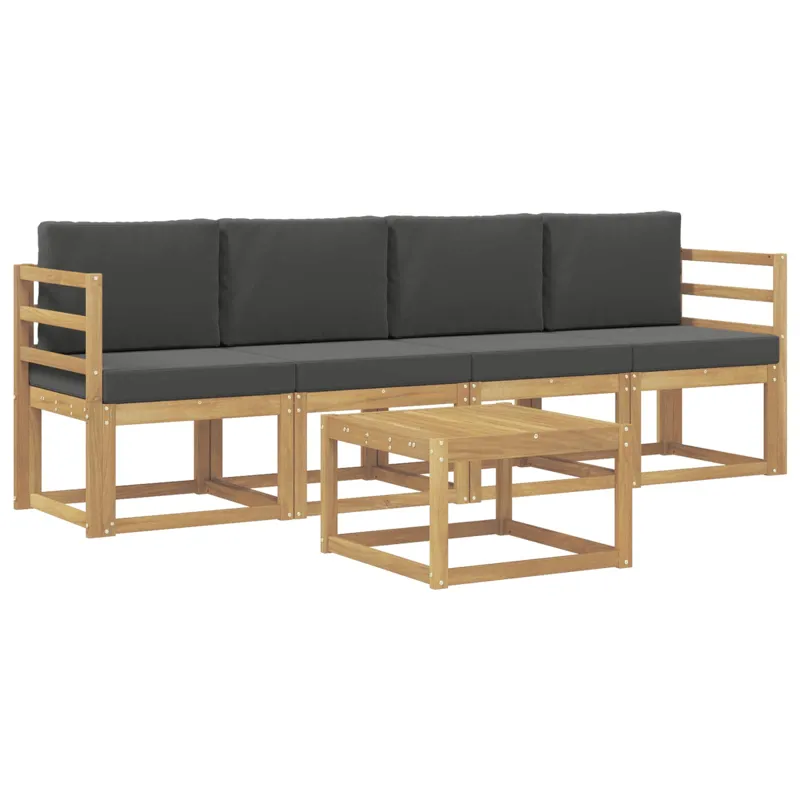 Lauko sofos komplektas su pagalve 5 pcs Balta ir antracito