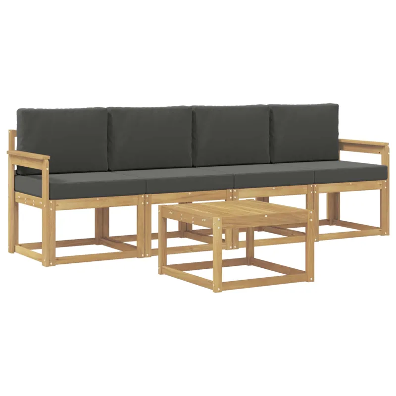 Lauko sofos komplektas su pagalve 5 pcs Balta ir antracito