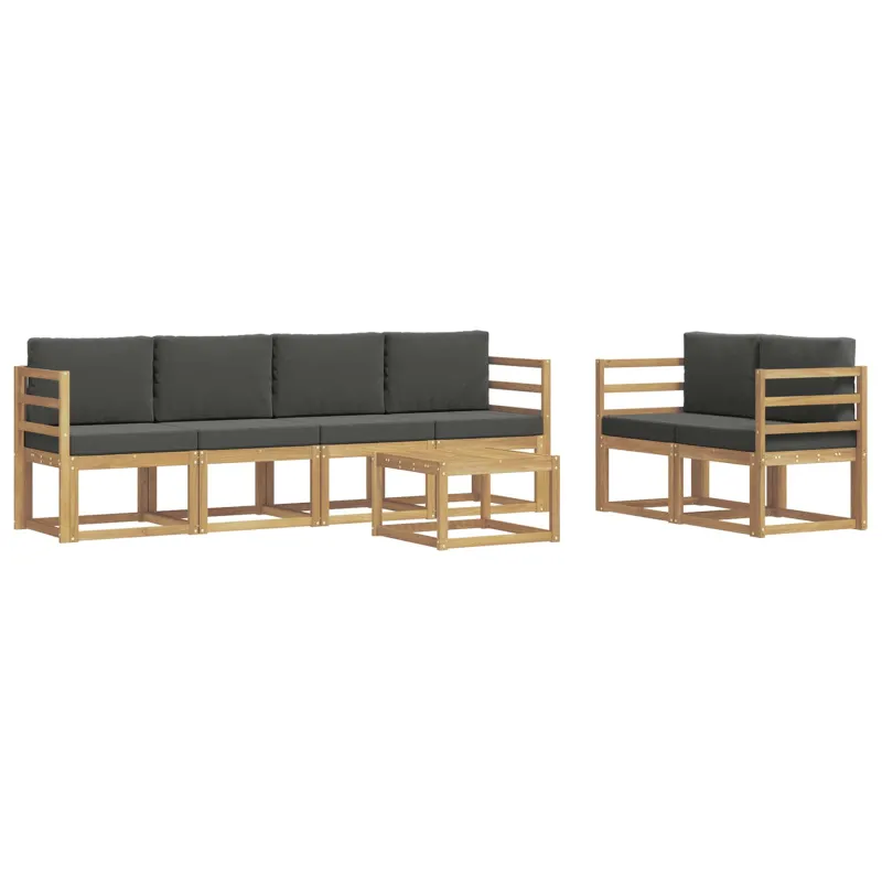 Lauko sofos komplektas su pagalve 7 pcs Balta ir antracito