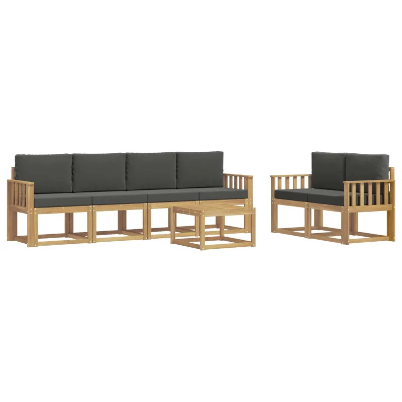 Lauko sofos komplektas su pagalve 7 pcs Balta ir antracito