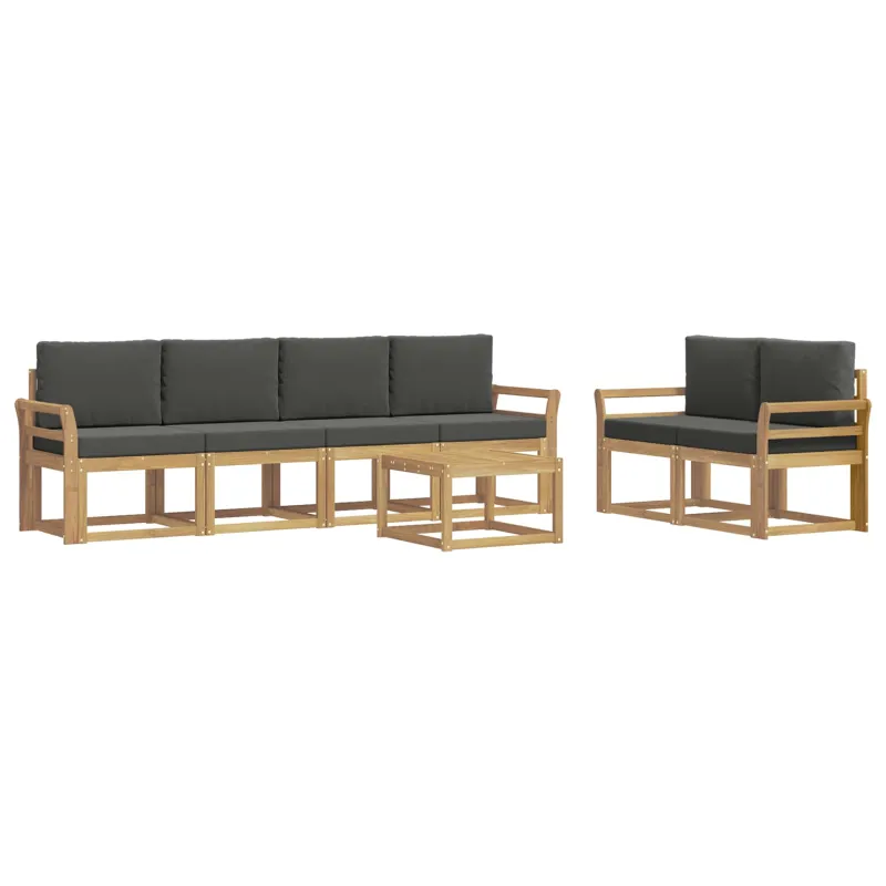 Lauko sofos komplektas su pagalve 7 pcs Balta ir antracito