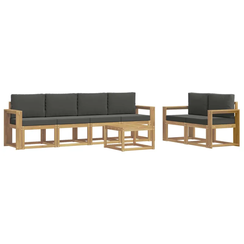 Lauko sofos komplektas su pagalve 7 pcs Balta ir antracito