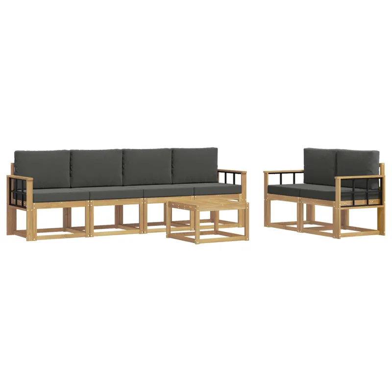 Lauko sofos komplektas su pagalve 7 pcs Balta ir antracito