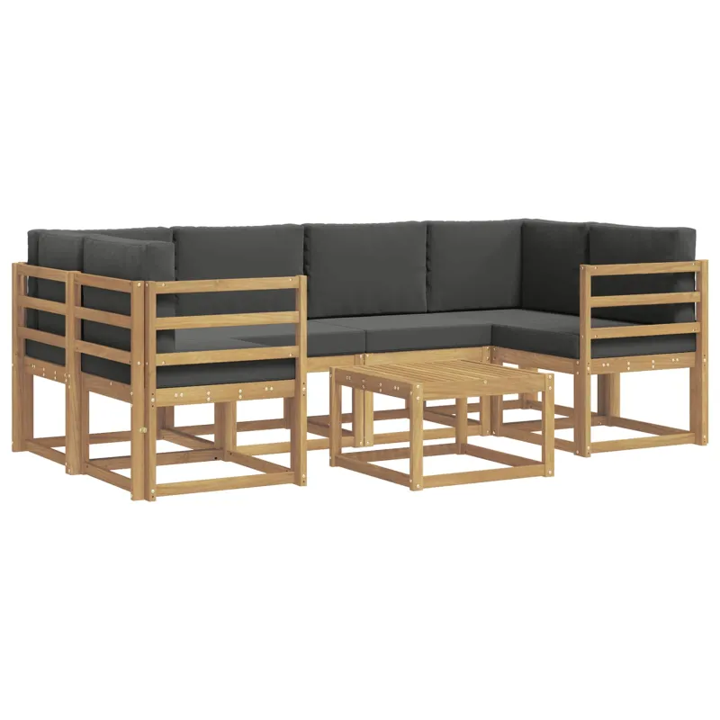 Lauko sofos komplektas su pagalve 7 pcs Balta ir antracito