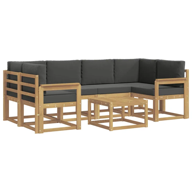 Lauko sofos komplektas su pagalve 7 pcs Balta ir antracito