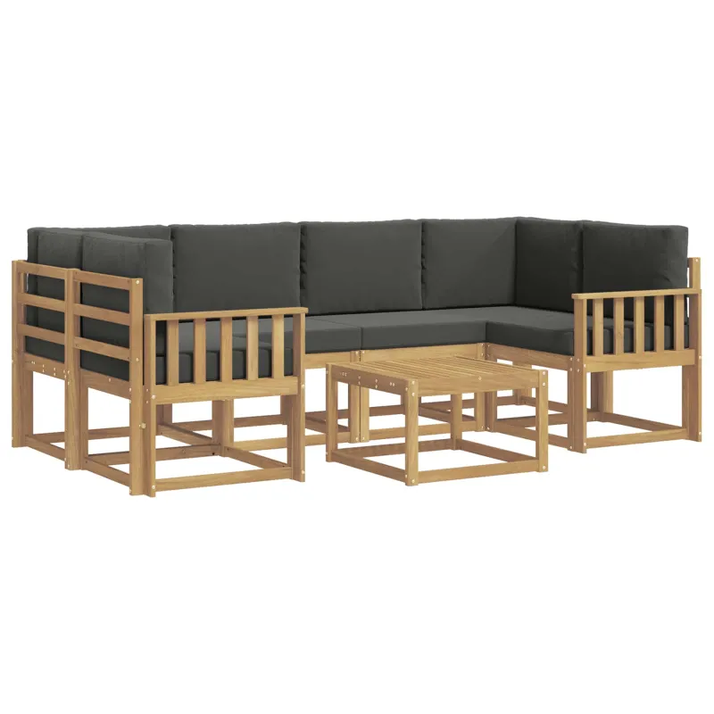 Lauko sofos komplektas su pagalve 7 pcs Balta ir antracito